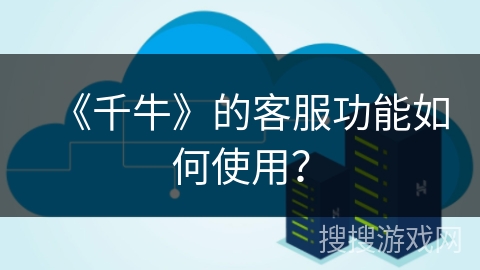 《千牛》的客服功能如何使用？