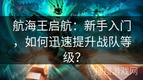 航海王启航：新手入门，如何迅速提升战队等级？