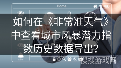 如何在《非常准天气》中查看城市风暴潜力指数历史数据导出？