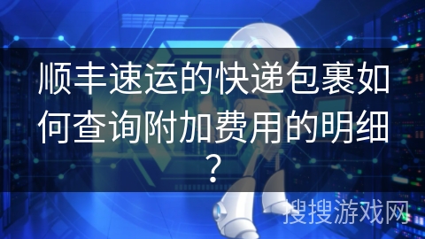 顺丰速运的快递包裹如何查询附加费用的明细？