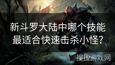 新斗罗大陆中哪个技能最适合快速击杀小怪？