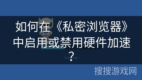如何在《私密浏览器》中启用或禁用硬件加速？