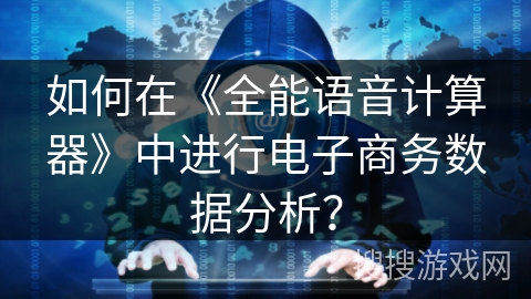 如何在《全能语音计算器》中进行电子商务数据分析？