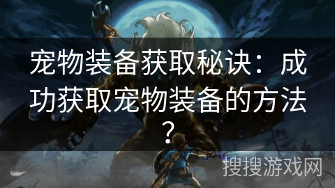 宠物装备获取秘诀：成功获取宠物装备的方法？