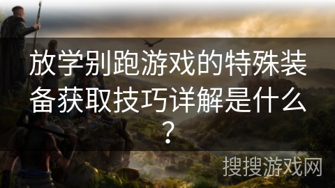 放学别跑游戏的特殊装备获取技巧详解是什么？