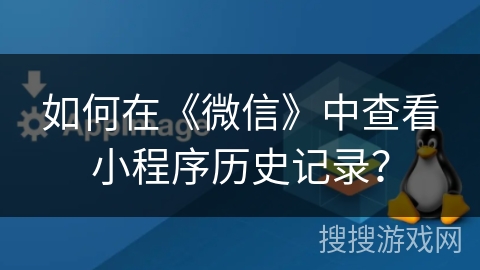 如何在《微信》中查看小程序历史记录？
