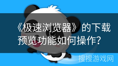《极速浏览器》的下载预览功能如何操作？
