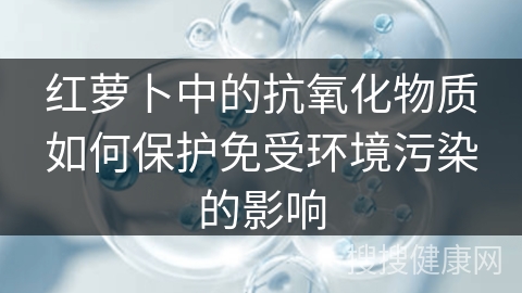 红萝卜中的抗氧化物质如何保护免受环境污染的影响