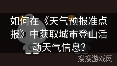 如何在《天气预报准点报》中获取城市登山活动天气信息？