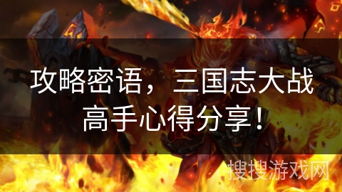 攻略密语，三国志大战高手心得分享！