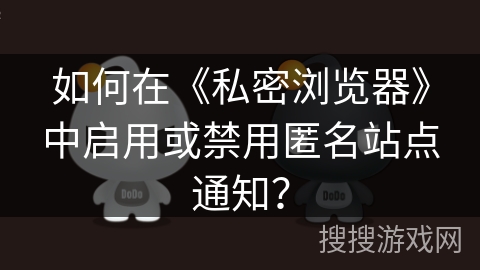 如何在《私密浏览器》中启用或禁用匿名站点通知？