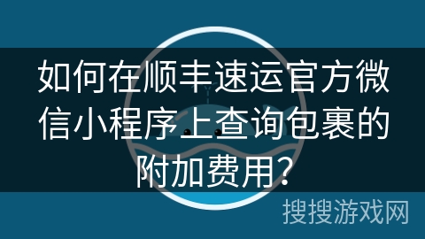 如何在顺丰速运官方微信小程序上查询包裹的附加费用？