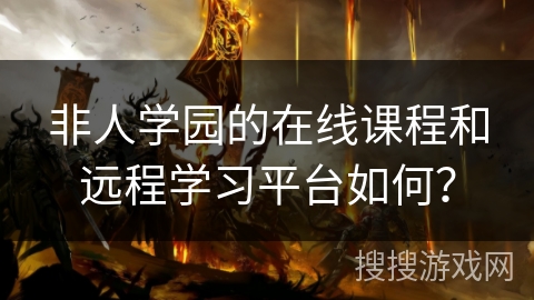 非人学园的在线课程和远程学习平台如何？