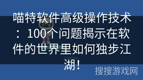 喵特软件高级操作技术：100个问题揭示在软件的世界里如何独步江湖！