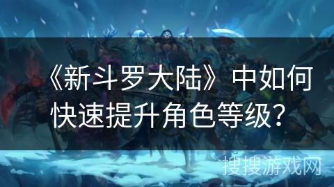 《新斗罗大陆》中如何快速提升角色等级？