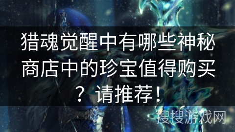 猎魂觉醒中有哪些神秘商店中的珍宝值得购买？请推荐！