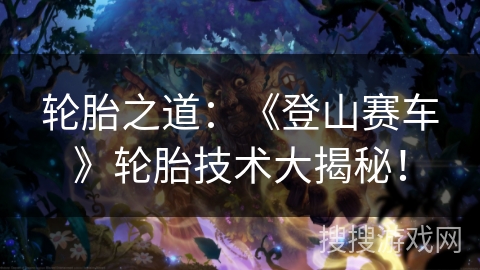 轮胎之道:《登山赛车》轮胎技术大揭秘! 轮胎之道:《登山赛车》轮胎技术大揭秘!