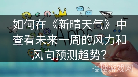 如何在《新晴天气》中查看未来一周的风力和风向预测趋势？