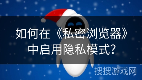 如何在《私密浏览器》中启用隐私模式？