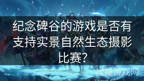 纪念碑谷的游戏是否有支持实景自然生态摄影比赛？