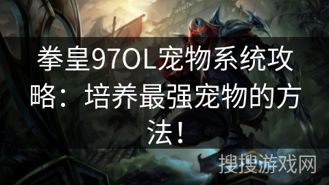拳皇97OL宠物系统攻略：培养最强宠物的方法！