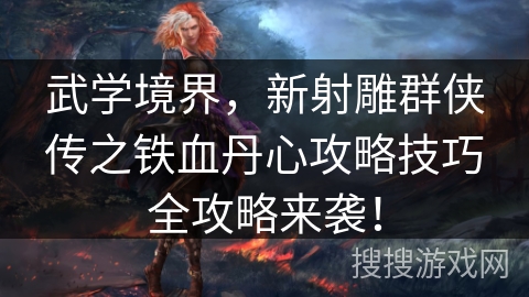 武学境界，新射雕群侠传之铁血丹心攻略技巧全攻略来袭！