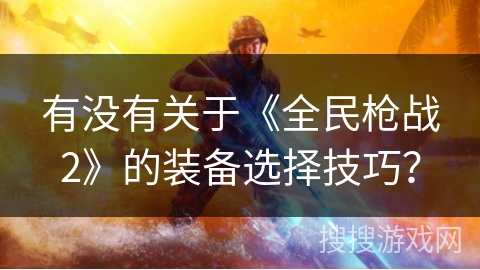 有没有关于《全民枪战2》的装备选择技巧？