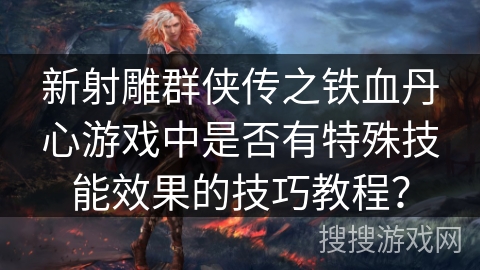 新射雕群侠传之铁血丹心游戏中是否有特殊技能效果的技巧教程？