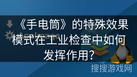 《手电筒》的特殊效果模式在工业检查中如何发挥作用？