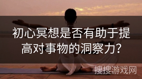 初心冥想是否有助于提高对事物的洞察力？