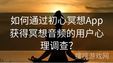 如何通过初心冥想App获得冥想音频的用户心理调查？