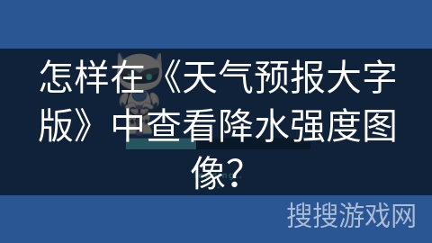 怎样在《天气预报大字版》中查看降水强度图像？