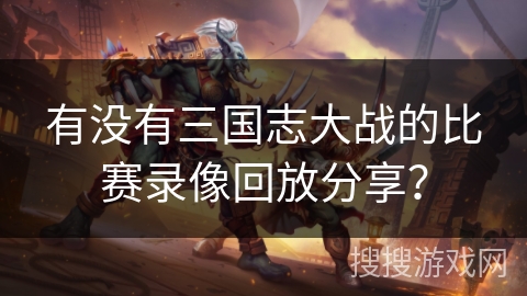 有没有三国志大战的比赛录像回放分享？