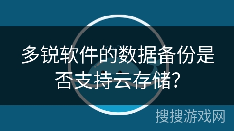 多锐软件的数据备份是否支持云存储？