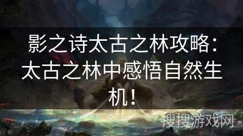 影之诗太古之林攻略：太古之林中感悟自然生机！