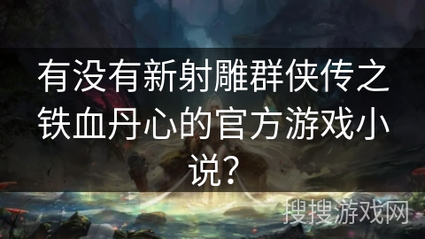 有没有新射雕群侠传之铁血丹心的官方游戏小说？
