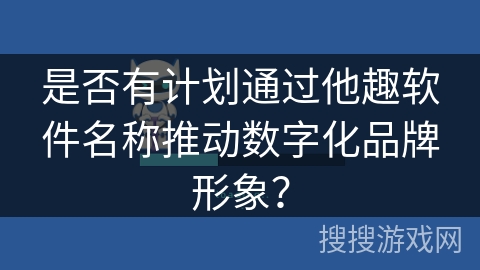 是否有计划通过他趣软件名称推动数字化品牌形象？