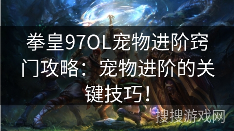 拳皇97OL宠物进阶窍门攻略：宠物进阶的关键技巧！