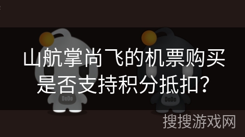 山航掌尚飞的机票购买是否支持积分抵扣？