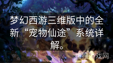 梦幻西游三维版中的全新“宠物仙途”系统详解。