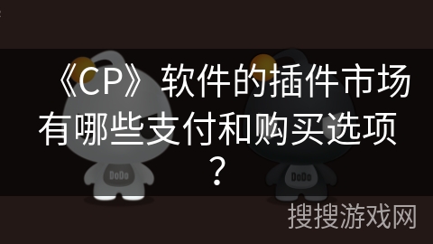 《CP》软件的插件市场有哪些支付和购买选项？