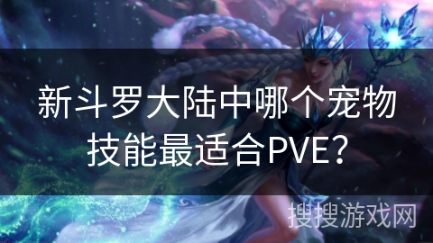 新斗罗大陆中哪个宠物技能最适合PVE？