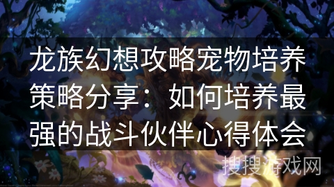 龙族幻想攻略宠物培养策略分享：如何培养最强的战斗伙伴心得体会