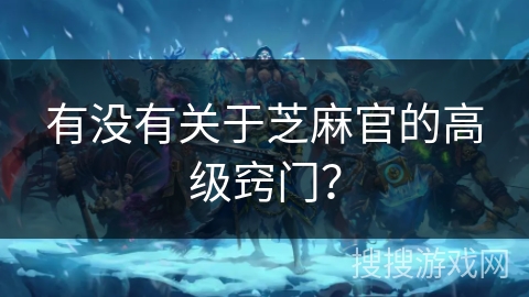 有没有关于芝麻官的高级窍门？