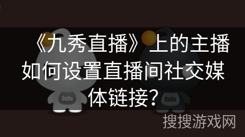 《九秀直播》上的主播如何设置直播间社交媒体链接？