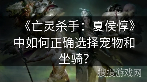 《亡灵杀手：夏侯惇》中如何正确选择宠物和坐骑？