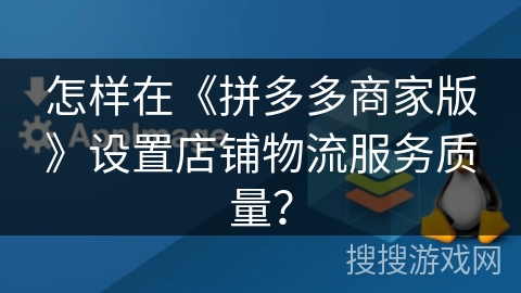 怎样在《拼多多商家版》设置店铺物流服务质量？