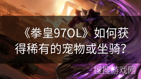 《拳皇97OL》如何获得稀有的宠物或坐骑？