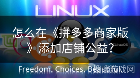 怎么在《拼多多商家版》添加店铺公益？
