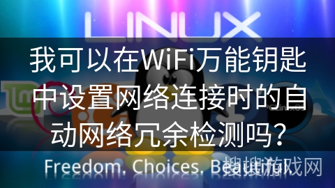 我可以在WiFi万能钥匙中设置网络连接时的自动网络冗余检测吗？